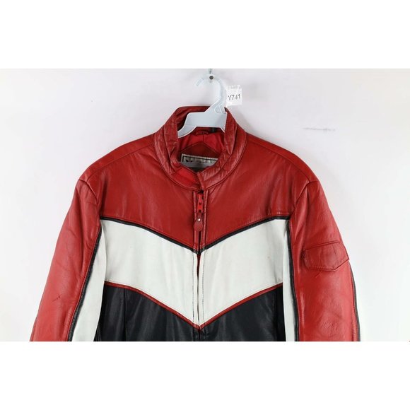 Vtg 80s Vetter Windjammer Womens 42 Distressed Leather Riding Motorcycle Jacket - Picture 2 of 11